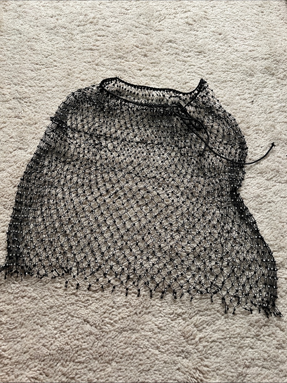 Black Fishnet Knit Beach Cover-Up